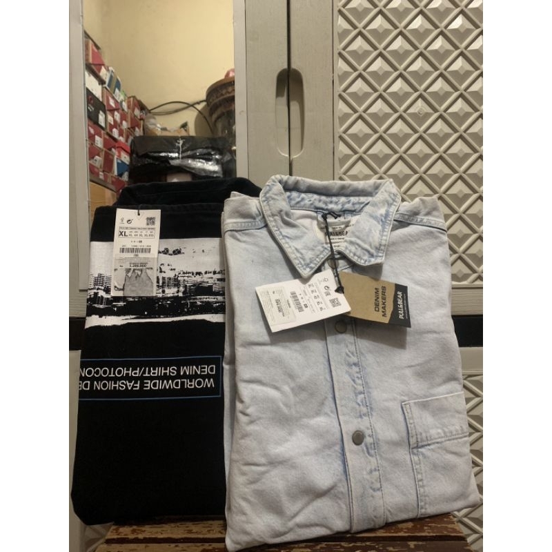 ORIGINAL DENIM JEANS ZARA JACKET PULL & BEAR PRINTED BLACK