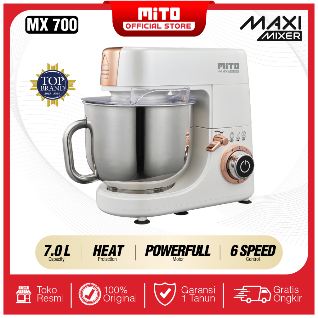 MITO Stand Mixer MX700 Pengaduk Adonan Kue 7L Maxi Mixer