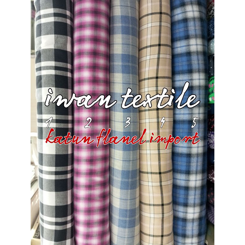 PROMO KAIN KATUN FLANEL IMPORT KAIN FLANEL KOTAK KOTAK BAHAN KEMEJA PRIA PREMIUM GARMENT