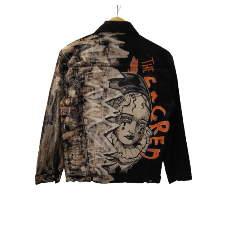 JAKET DENIM CUSTOM LUKIS THE SACRED