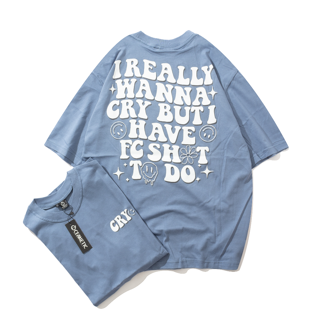 Kaos oversize Blue Denim Varian Warna