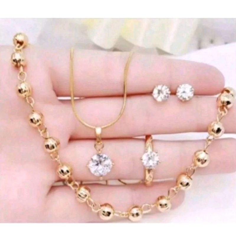 set perhiasan wanita mata satu titanium