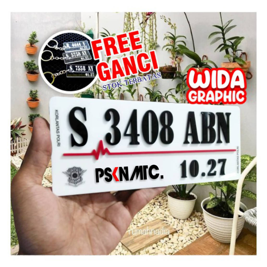 TERLARIS Plat Nomor Motor Timbul acrylic / Plat Motor Custom / Plat Nomor Variasi / Plat Motor