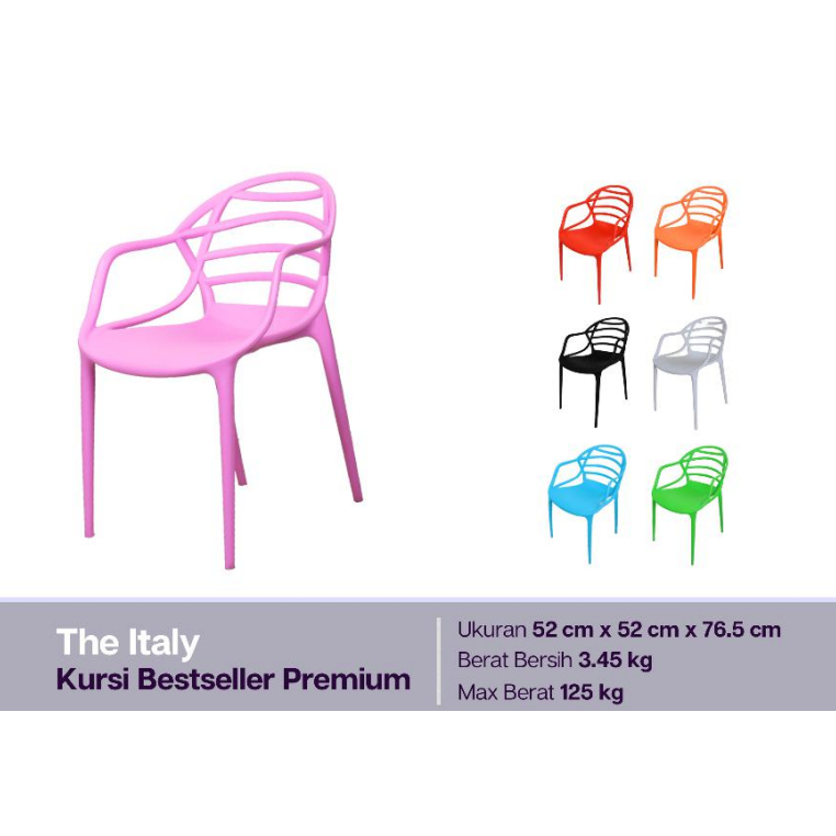 KR161 - Kursi Santai Plastik Twin Pan / Kursi Taman / Kursi Santai Modern / Kursi Teras Putih-Hitam Minimalis / soft Colour