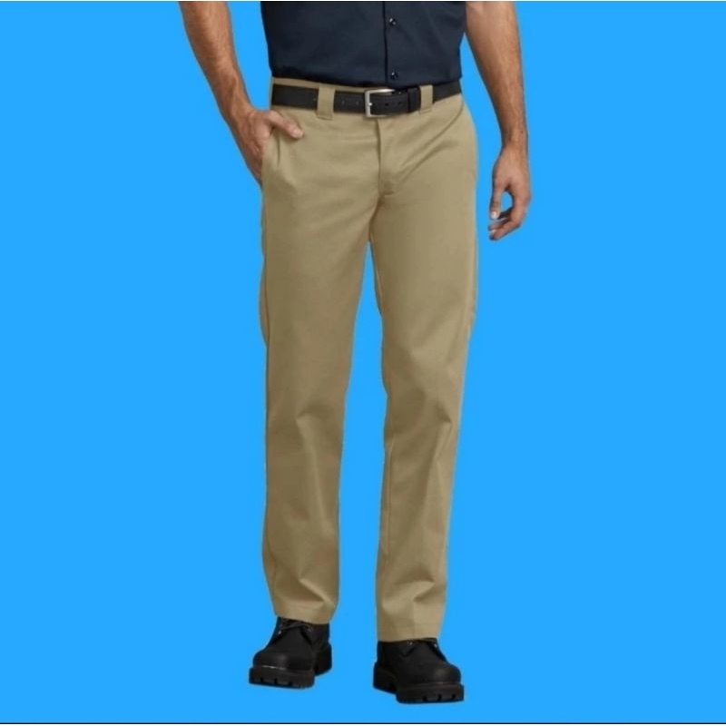 Celana Dickies WP873 Slim Straight Fit Work Pant, Khaki Color