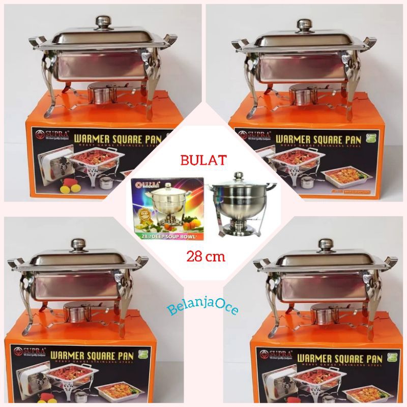 Paket Prasmanan Stainless Steel Supra Set 5 Buah / Wadah Saji Catering Prancisan