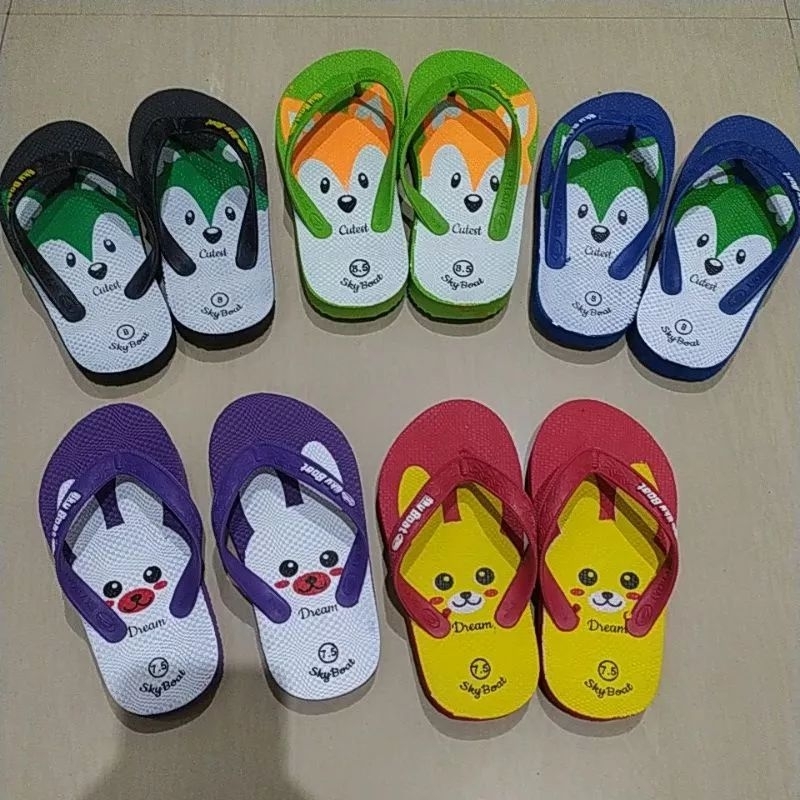 sandal motif anak cewek/cowok SKY boat funny