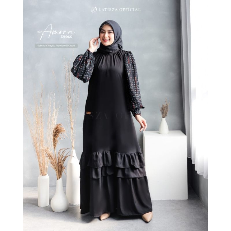 amora dress//gamis//dress//terbaru//terkini//latisza official