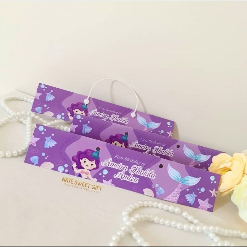 

MERMAID THEME Snack Label Birthday Souvenir Muat 4kg!!