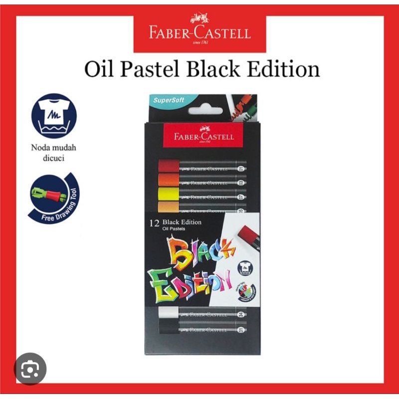 

Faber-Castell Black Edition Oil Pastel 12 Warna/ Crayon Oil Pastel