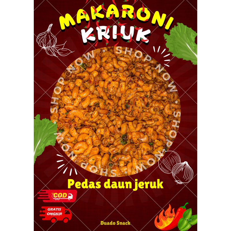 

Duado Snack Makaroni kriuk / pedas daun jeruk / gurih renyah/ murah / kemasan 500gram