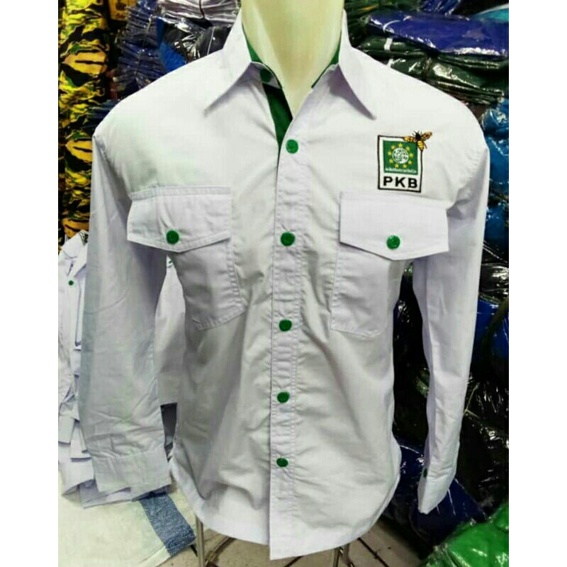 kemeja partai PKB /kemeja PKB panjang putih