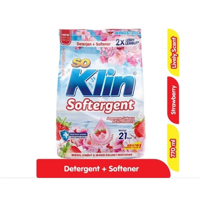 SO KLIN BUBUK  DETERGENT SOFTER NER SOft  770 GR