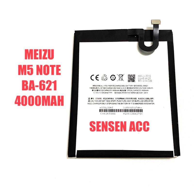 BATTERAI ￼BATTERY BATTRE MEIZU BA-621 BA621 M5 NOTE
