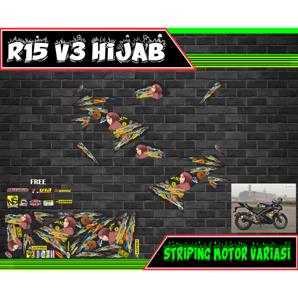 striping stiker decal r15 v3 hijab