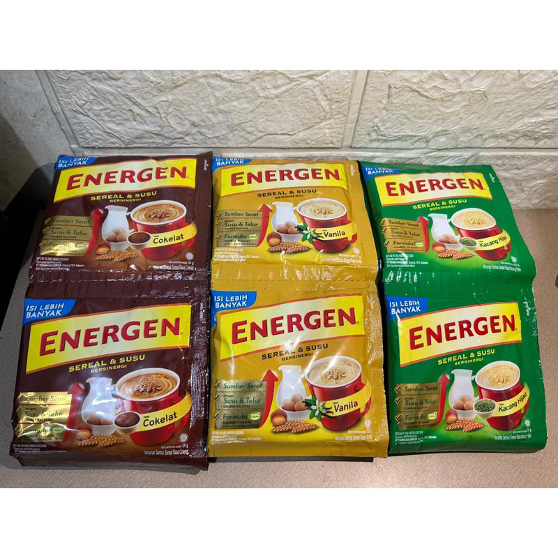 

30 Sachet ENERGEN RENCENG ENERGEN COKLAT/ENERGEN VANILA/ENERGEN KACANG HIJAU