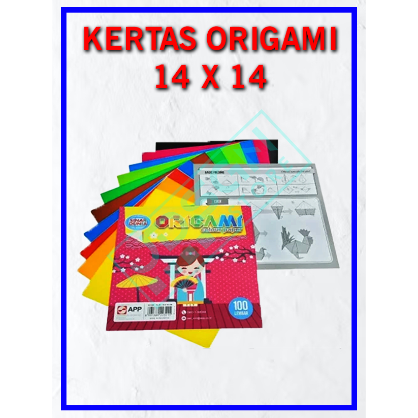 

1 PAK KERTAS LIPAT / ORIGAMI PAPER / WARNA / KREASI 14 x 14 CM SATU DAN DUA SISI