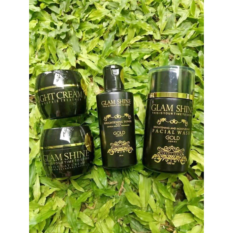 Glamshine Paket Basic Gold Whitening Flek Acne Series