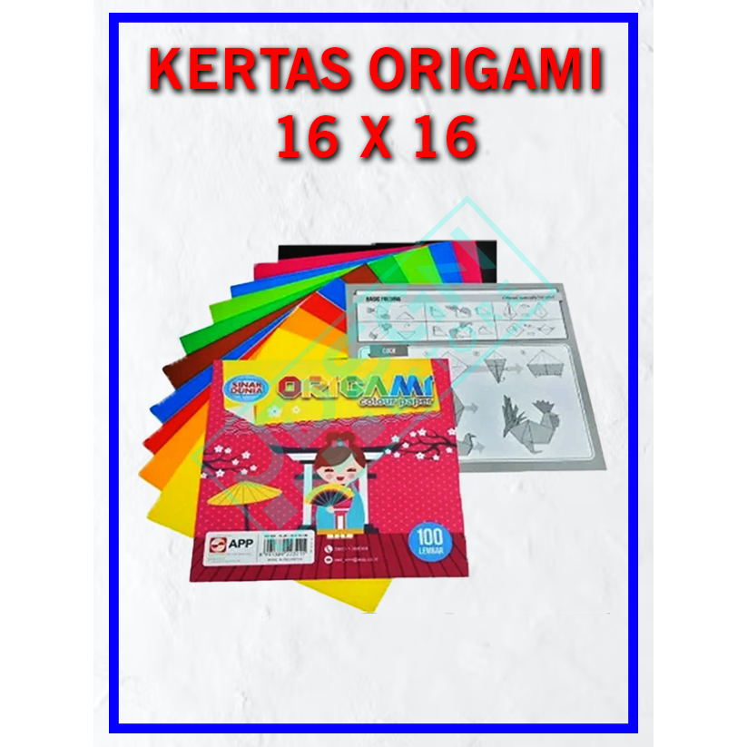 

1 PAK KERTAS LIPAT / ORIGAMI PAPER / WARNA / KREASI 16 x 16 CM SATU DAN DUA SISI