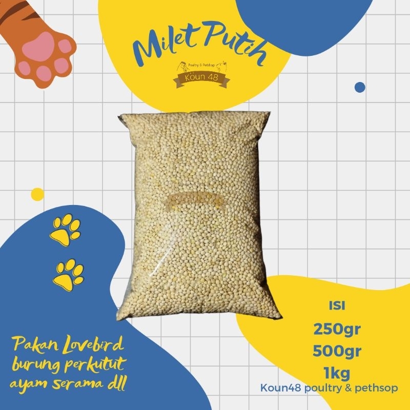 Milet Putih Kiloan Miltih MiletPutih Makanan ayam serama Pakan Lovebird