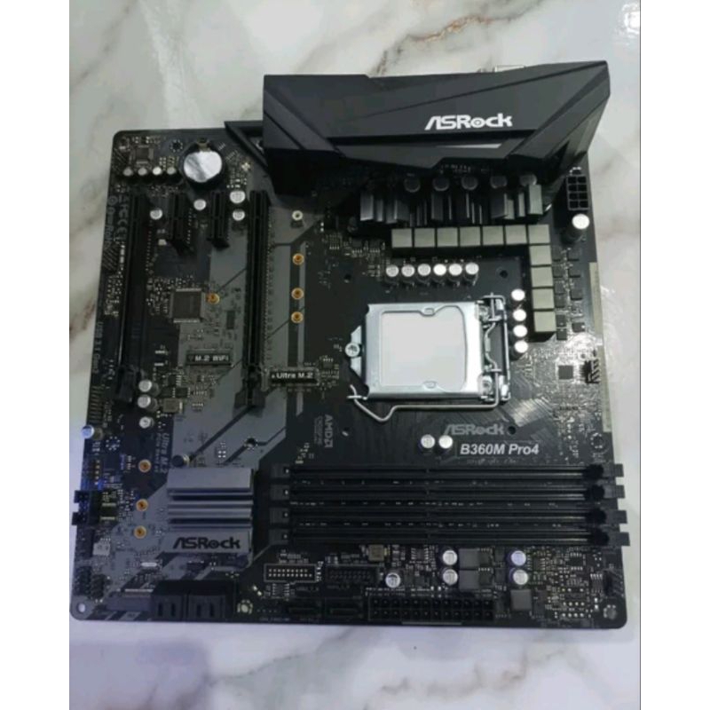 Motherboard ASRock B360M Pro4 Socket 1151 DDR4 4 slot Ram Dual Ultra M2 SSD Mantap support gen 8 gen