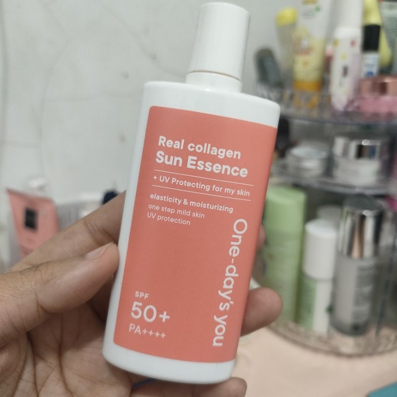 preloved one days you real Collagen sun Essence spf 50 sunscreen korea
