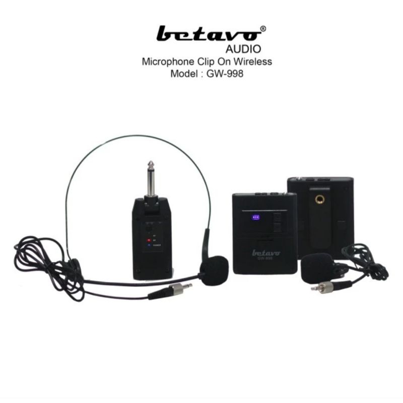 mic clip on wireless betavo GW 998 mic headset clip on wireless