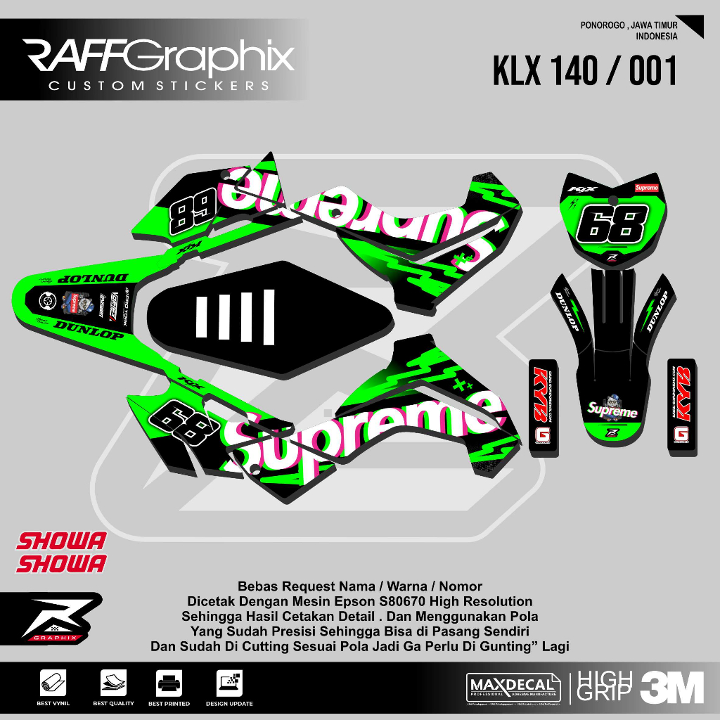 DECAL KLX 140 / DECAL KLX 140 SUPREME