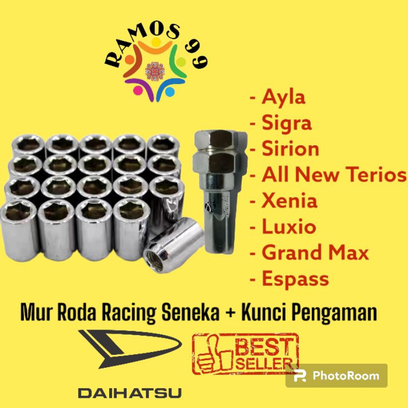 Mur Roda Racing Baut Lugnut Mobil Daihatsu Xenia Espass 16/20 MUR