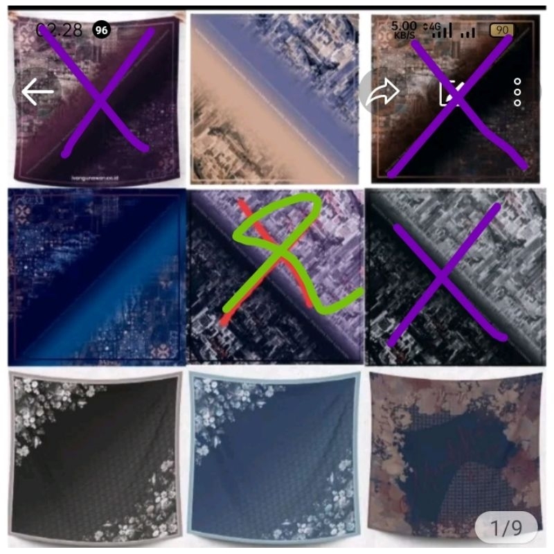 Mandjha Khusus Ivan Gunawan Fashion Scarf Original Motif Milan Black Ungu 115Cmx115Cm,Ready Milan Ku