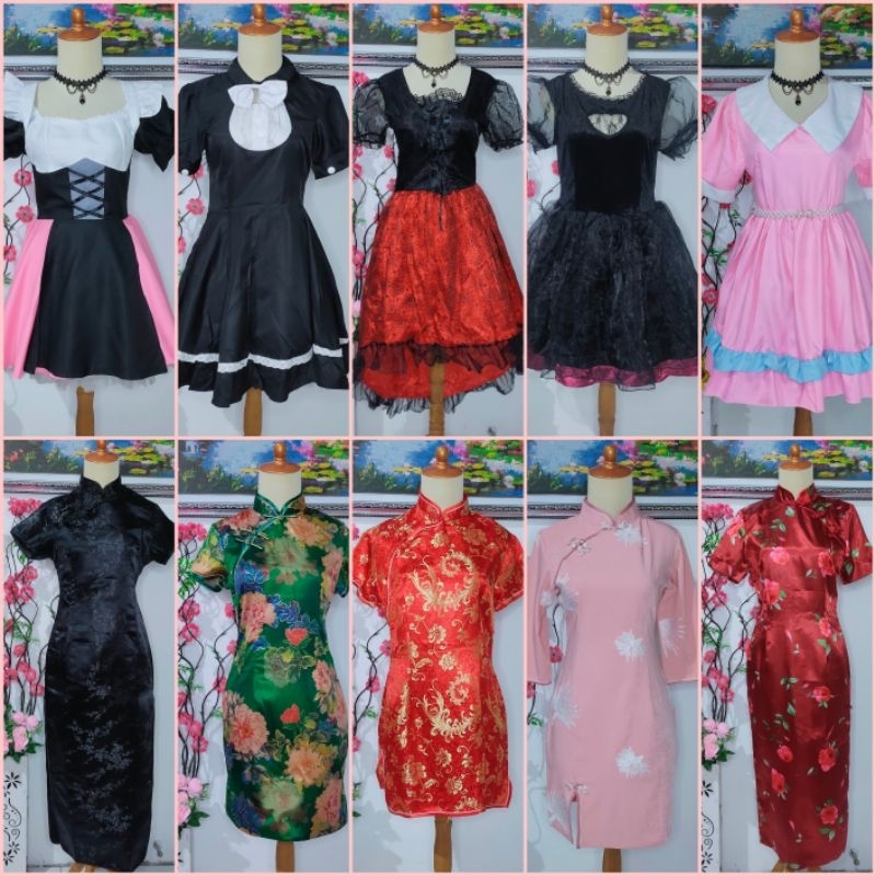 cheongsam / Maid costum / kostum maid / cosplay maid / Lolita dress / kostum karakter / kostum lucu 