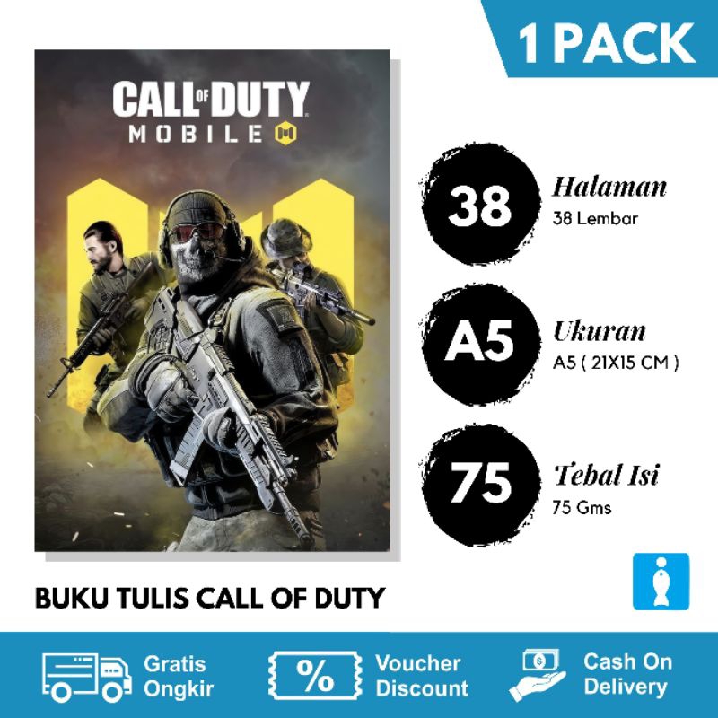 

BUKU TULIS SEKOLAH 38 LEMBAR / BUKU TULIS CELL OF DUTY ISI 5 BUKU TULIS