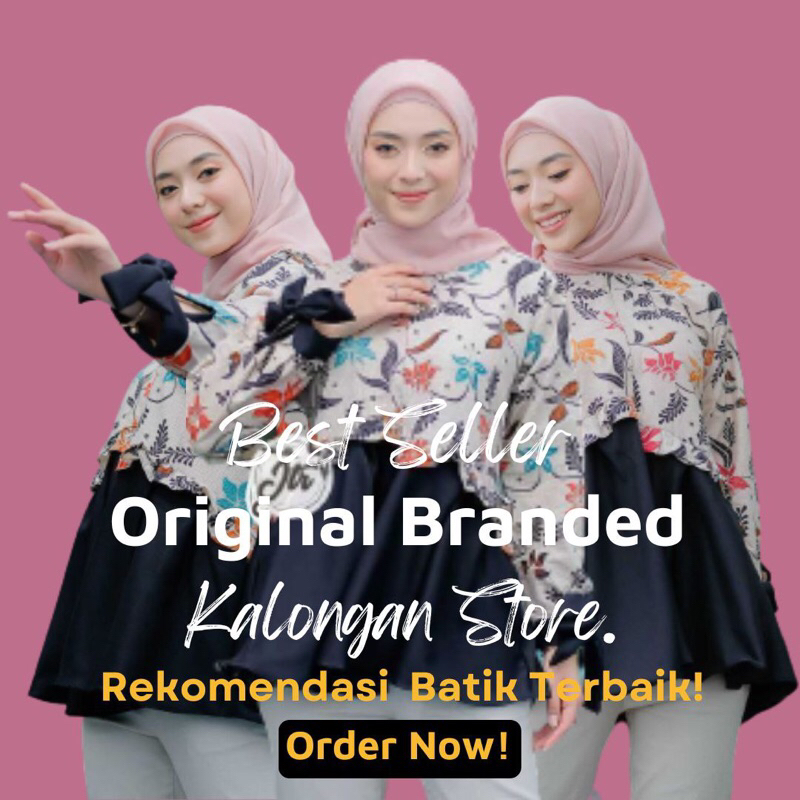 blouse batik jumbo wanita kekinian / atasan batik jumbo / batik wanita korean style