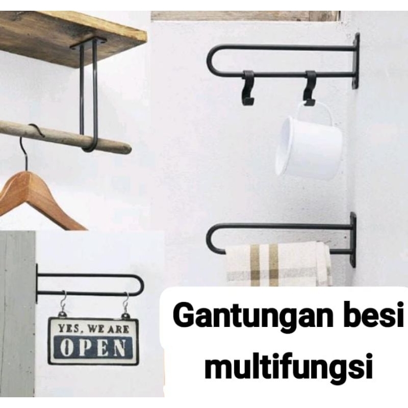 bracket gantungan baju pakaian tempel dinding 30cm rak siku gantungan baju tiang besi gantungan baju