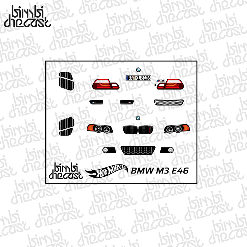 Decal Hotwheels BMW M3 E46 Detailing Transparan