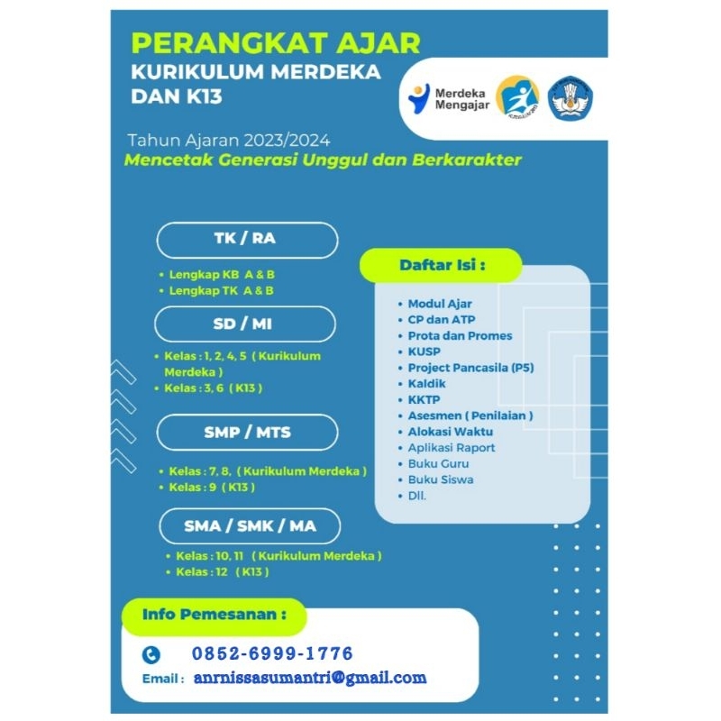 

Perangkat Ajar Kurikulum Merdeka Untuk SMP/MTS, SMA/MA