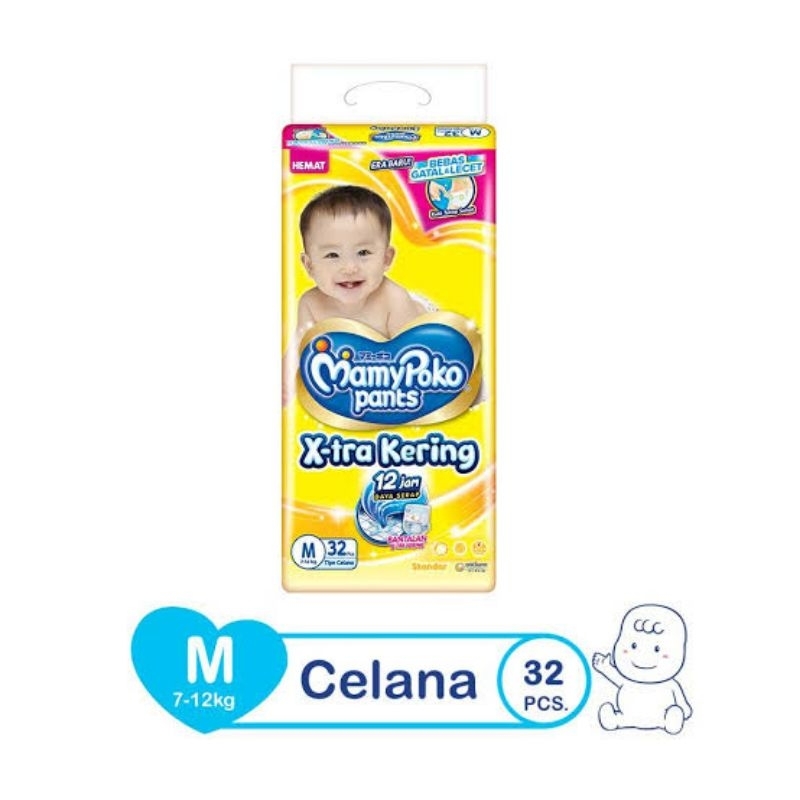 Pempers MomyPoko Exra Kering S/M/L Tipe Celana Murah