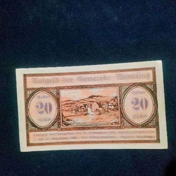 koleksi Uang Darurat Notgeld Jerman-Austria Menfing 20 Heller