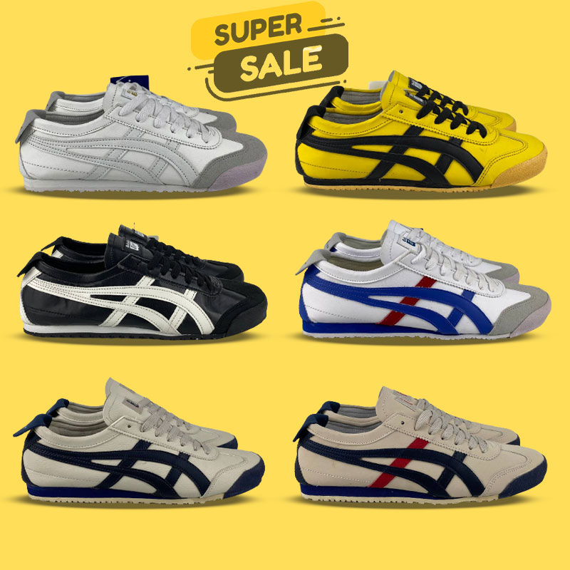 Sepatu Onitsuka Tiger Mexico 66 Black White Spatu Sneakers Pria Wanita MadeIn Vietmam