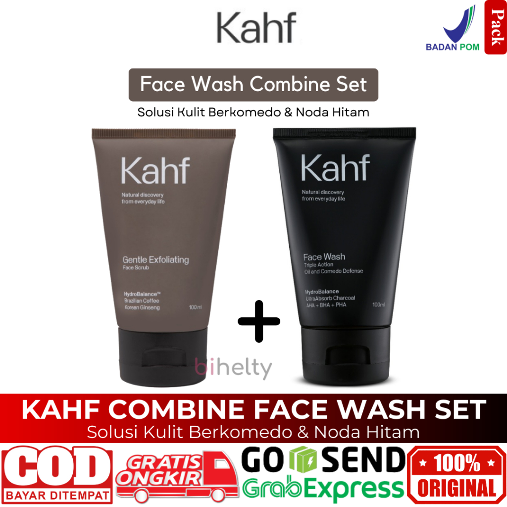 Paket Kahf Face Wash Combine Set Skincare Sabun Wajah untuk Kulit Berkomedo & Noda Hitam