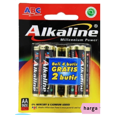 BATERAI ALKALINE AA 4+2 - BATERAI BATTERY ABC ALKALINE A2