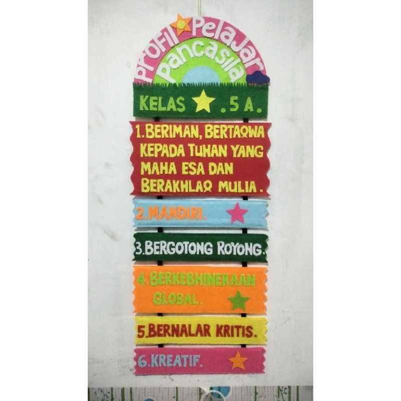 Profil Pelajar Pancasila/Hiasan profil pelajar pancasila/hiasan dinding/hiasan kain flanel/hiasan ke