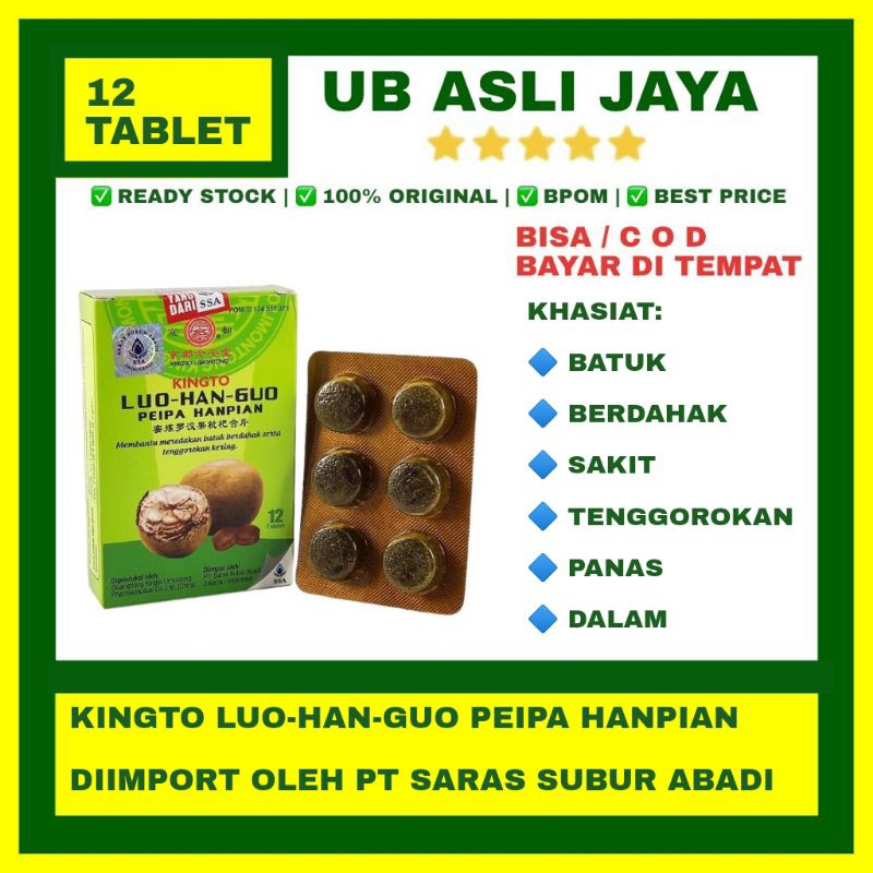 

Kingto Luo Han Guo Peipa Hanpien permen batuk kering panas dalam
