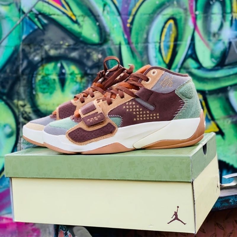 SEPATU AIR JORDAN ZION 2 VOODOO BROWN BASKET BALL PREMIUM ORIGINAL UNISEX CEWEK COWOK