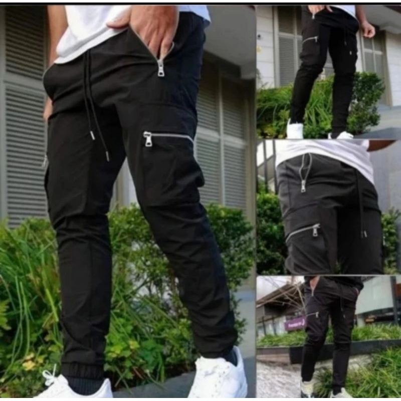 Celana Joger Jogger Panjang Pria Kargo Korea Sirwal Katun Stretch