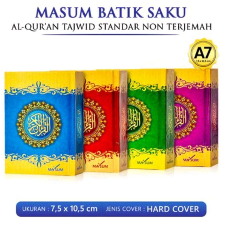 Mushaf AlQuran Masum tajwid A7 saku non terjemah batik hardcover