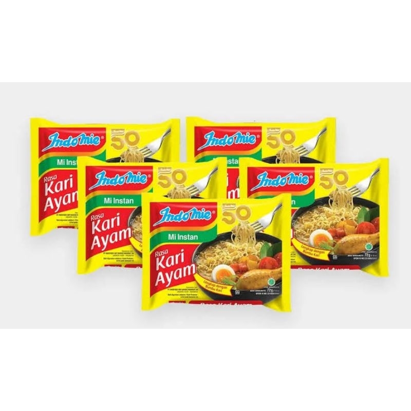 

Paket indomie Kari Ayam 5 pcs