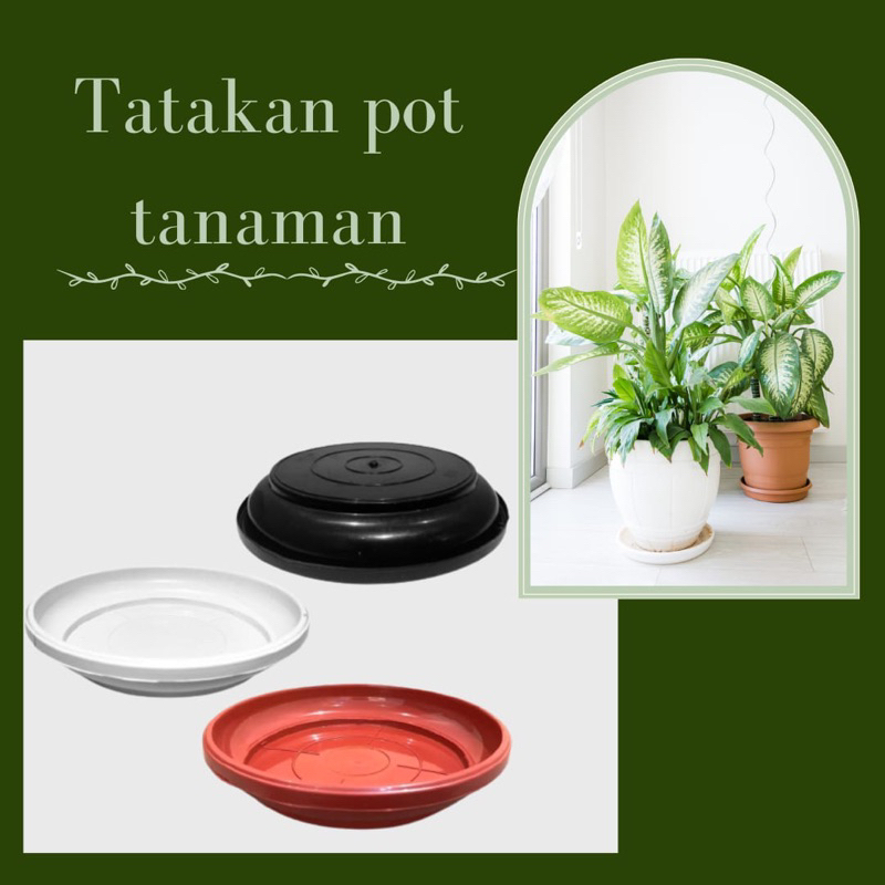 TATAKAN POT BUNGA - TATAKAN ALAS POT TANAMAN 15 dan 20 Alas Pot warna hitam / Piring HITAM