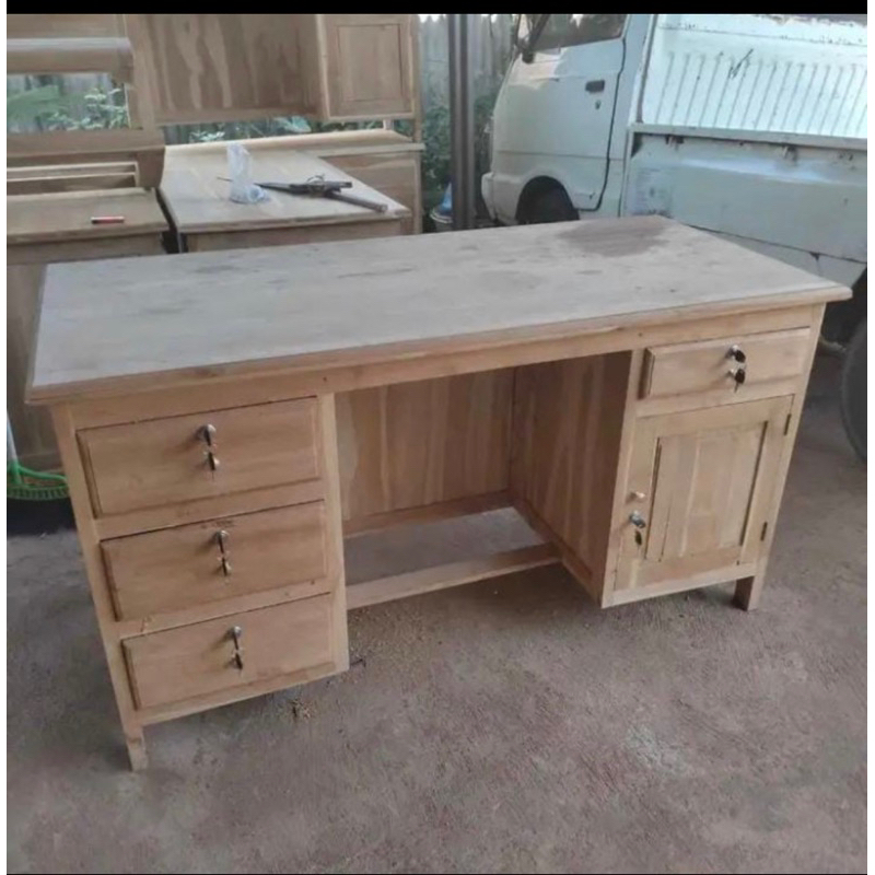 meja kerja meja kantor jati-meja biro 1 mentahan