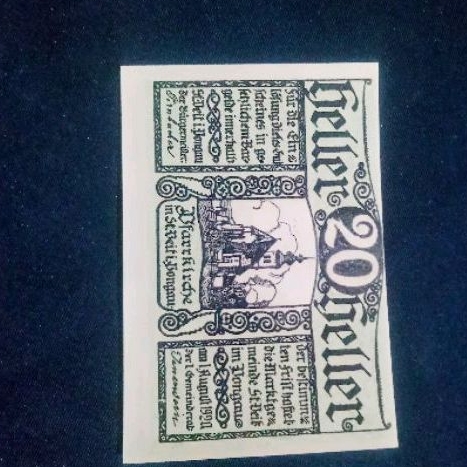 koleksi Uang Darurat Notgeld Jerman-Austria Beffakurche 20 Heller